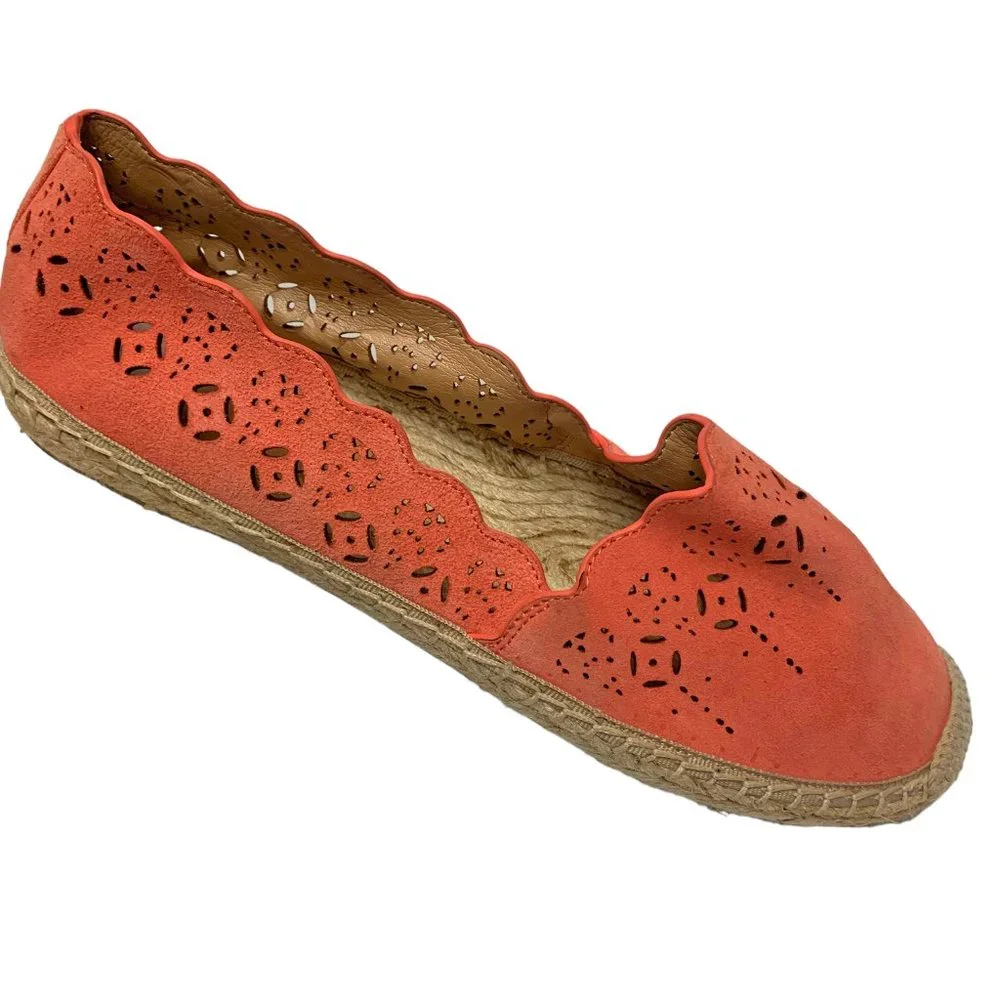 Banana Republic Coral Suede Jute Espadrille Flats ‎ **NEW